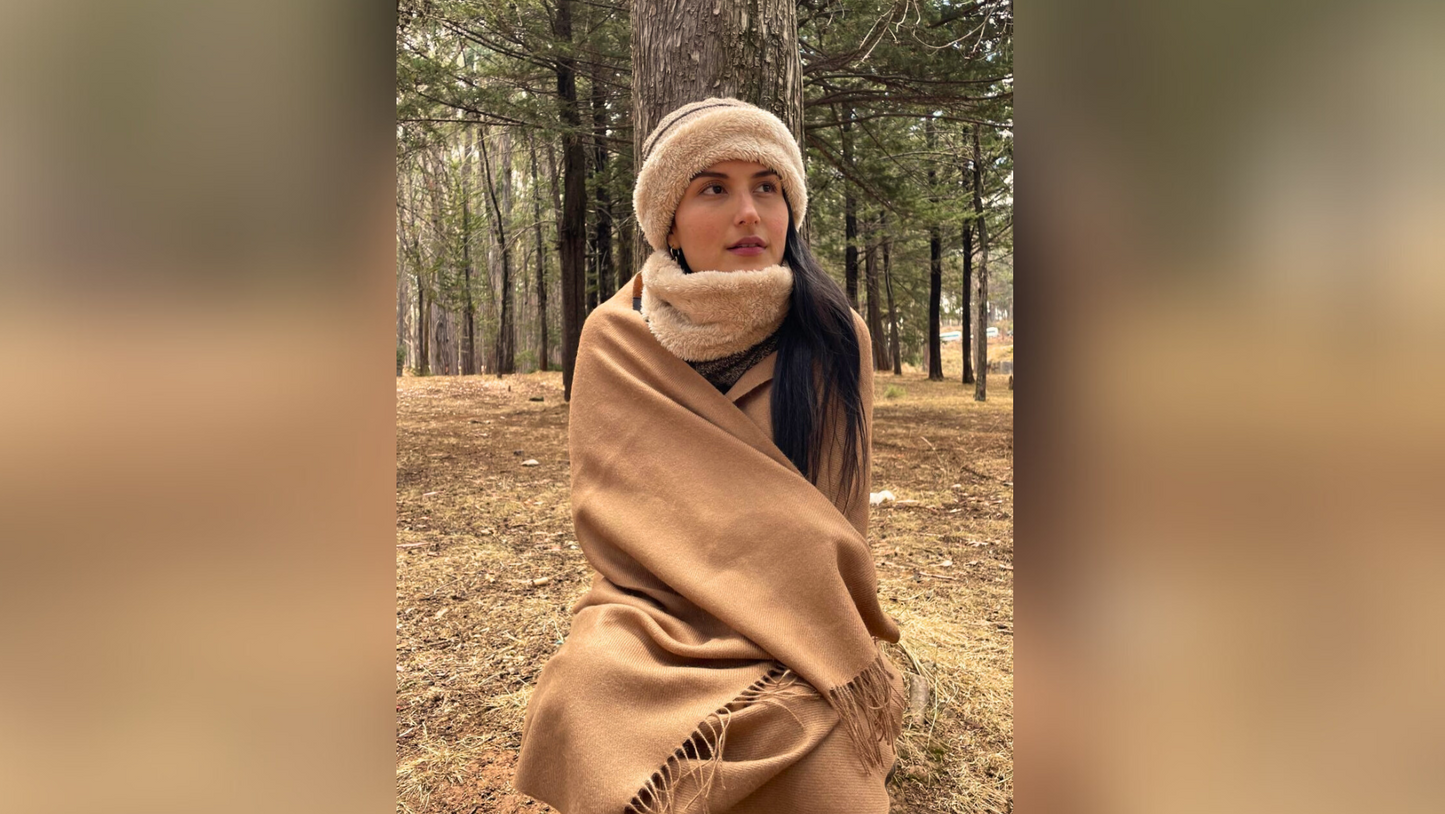 100% BABY ALPACA LONG SHAWL